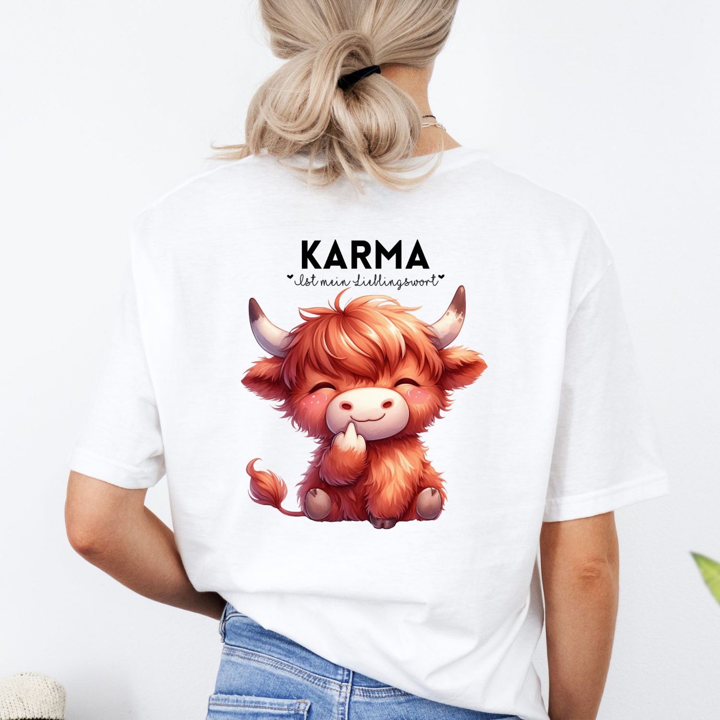 Karma Ist Mein Lieblingswort Kuh Susi T-Shirt Weiß