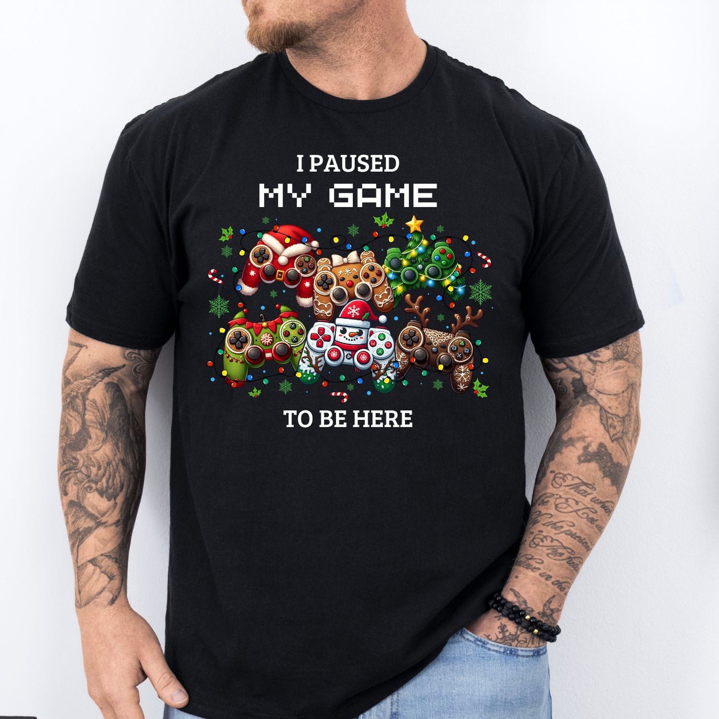 I Paused My Game To Be Here T-Shirt Schwarz