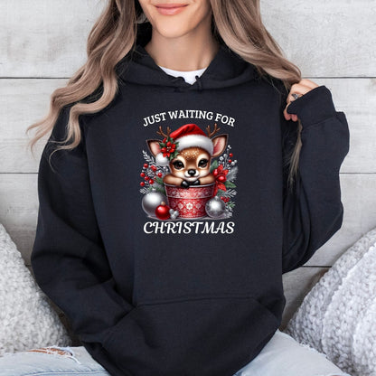 Christmas Reh Bambi Hoodie Schwarz