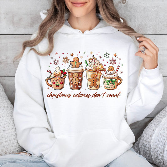 Christmas Calories Don't Count Hoodie Weiß