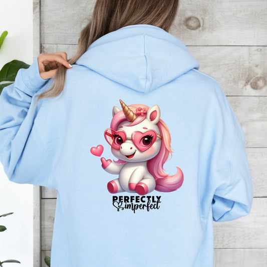 Perfectly Imperfect Einhorn Sparkle Hoodie Blau