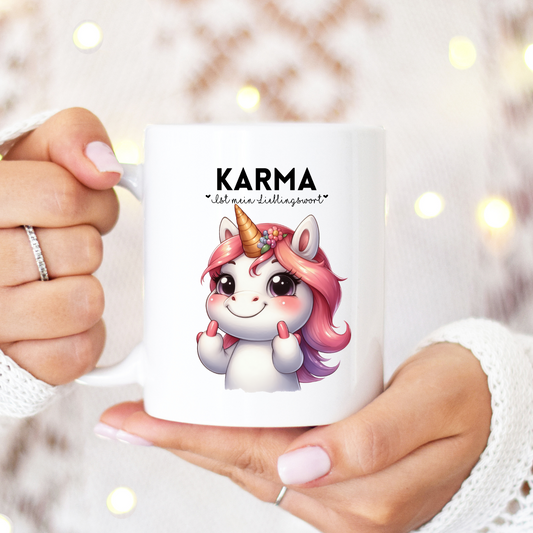 Karma Ist Mein Lieblingswort Einhorn Sparkle Tasse